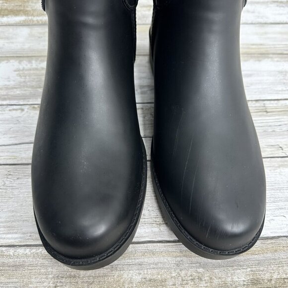 Coach Woman’s Tristee Rain Red/Black Buffalo Plaid Fleece-Lined Boots Size 6B - Picture 12 of 12